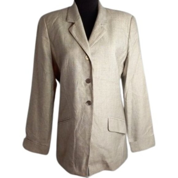 Burberry Jackets & Blazers - Burberry's Jacket 8 Wool Silk Blend Shoulder Pads Vintage